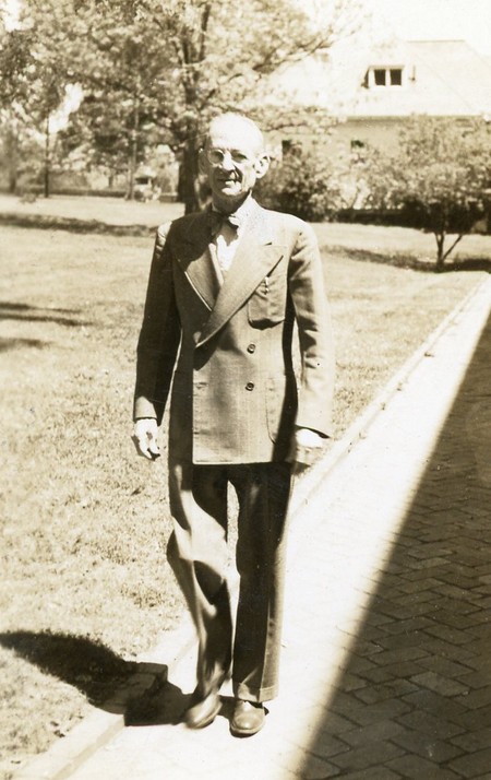 Edward Houston Wills, for whom Wills Hall was named, walking in 1946, not long before he died.