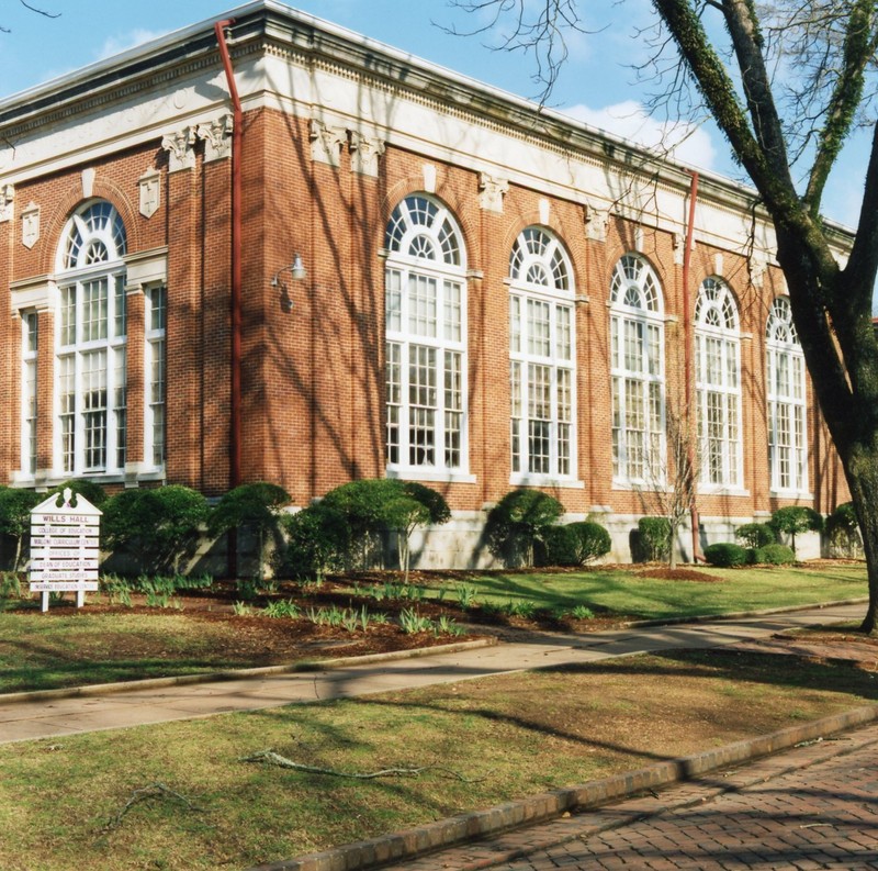 A scenic picture of Wills Hall in its still current role as the building for the College of Education.