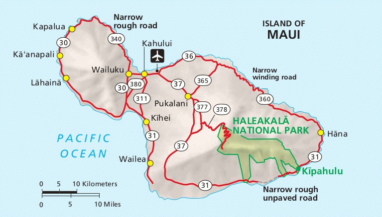 Haleakala National Park map (photo credit: National Park Maps at http://npmaps.com/haleakala/)