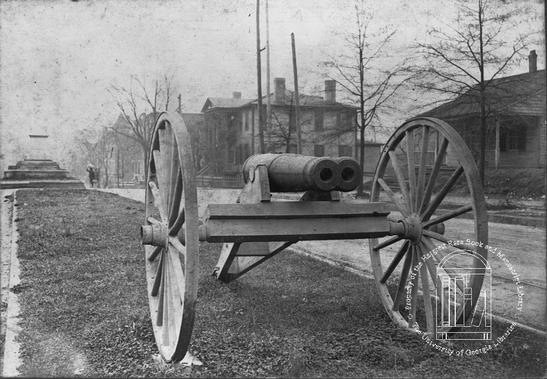 Am image of the cannon before it was in it's current location at City Hall.