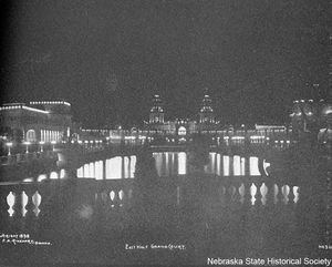 Grand Court at Night.
(Link to License: http://www.e-nebraskahistory.org/index.php?title=File:5842_1w.jpg)