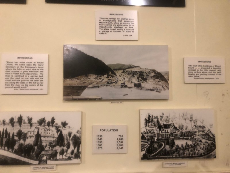 The population changes in Mauch Chunk from 1830-1870 