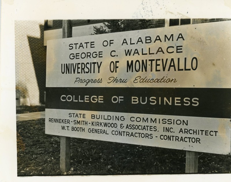 Here is a sign placed outside of the construction site when Morgan Hall was being built by the State Building Commission. 