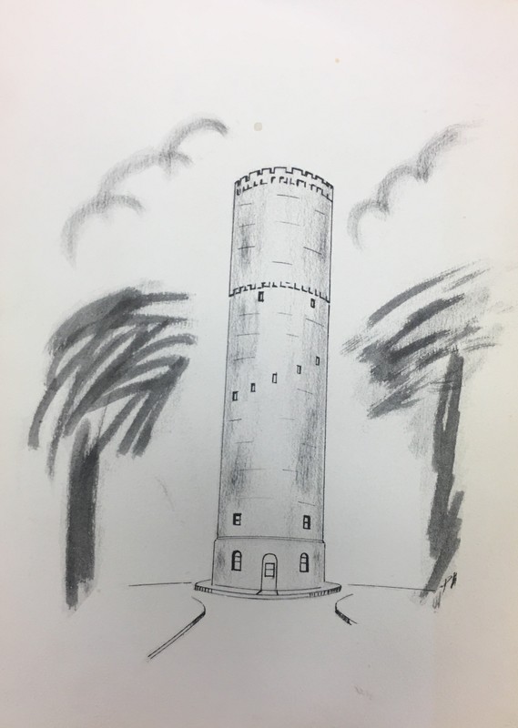 Here is a charcoal sketch of the Tower.