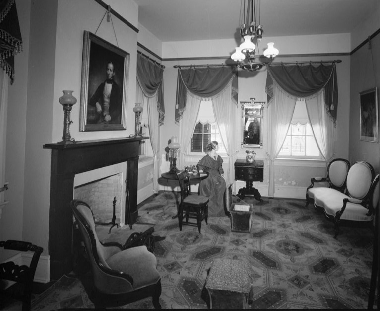 Parlor of Stillman House as furnished for museum in 1979 Engdahl photo (HABS TX-3285)