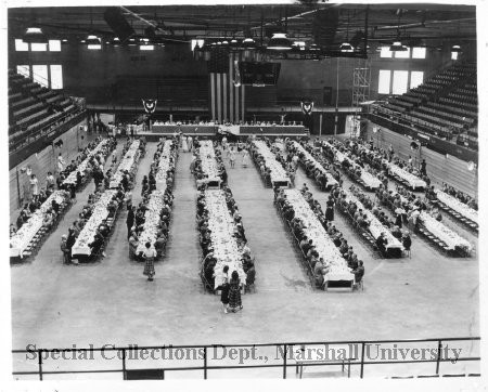 Political event and dinner, Memorial Field House, ca. 1950's