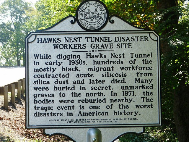 Hawks Nest Tunnel Disaster Workers Grave Site Historical Marker.