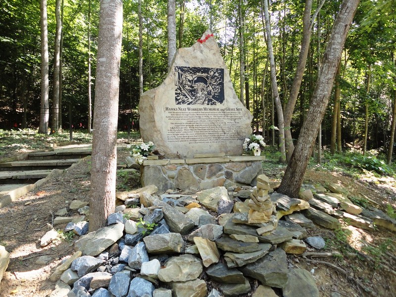 Engraved stone at the memorial