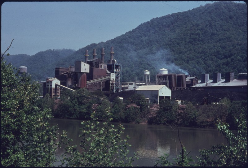 A picture of the plant from across the river circa 1975.