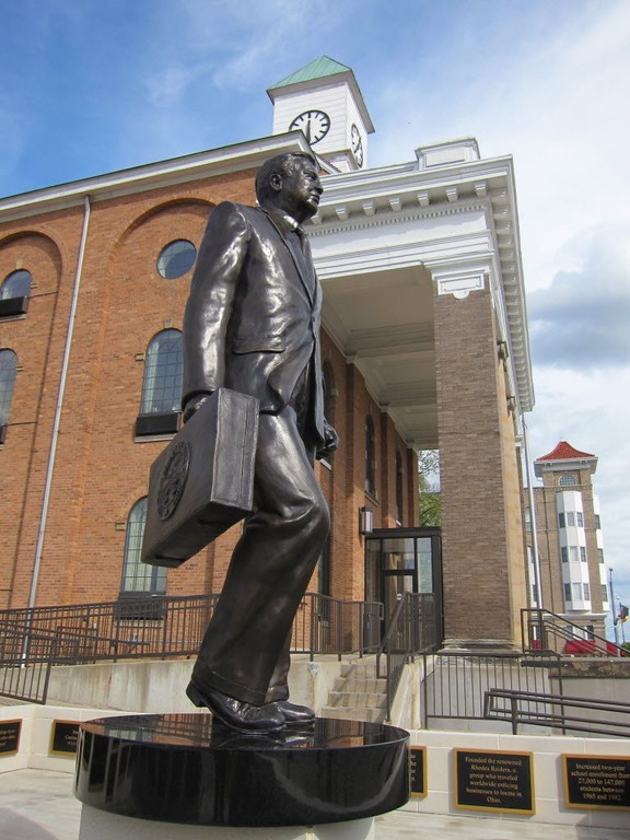 The statue of James A. Rhodes
