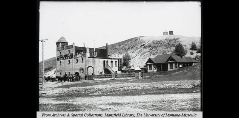 Garden City Brewery, circa 1908. The first President of the company, Paul Gerber, lived in the house to the right of the brewery.