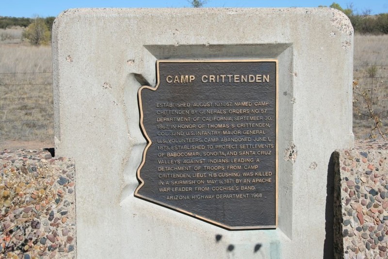 This historical marker commemorating Camp Crittenden (1867-1873) was dedicated in 1968