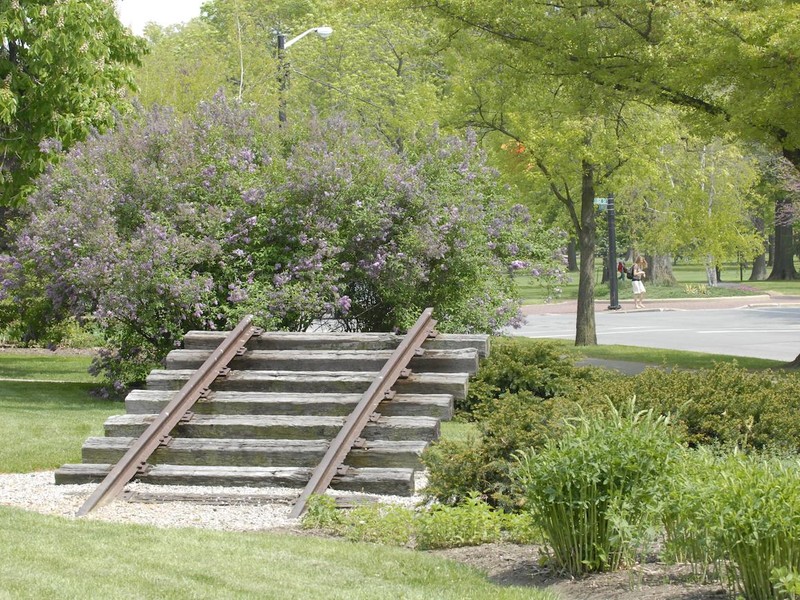 This image is an artist's representation of Oberlin being the last stop on the Underground Railway. Oberlin accepted runaway slaves and was a final stop for freedom unless news of slave catchers spread, and they needed to continue to Chatham.