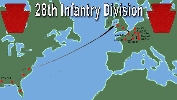 28th Infantry Division Map