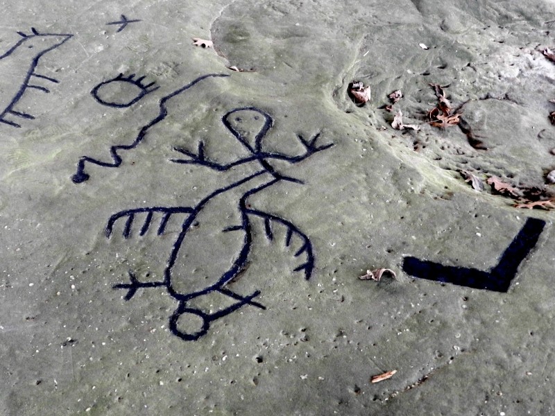 An example of the petroglyphs (rock carvings)