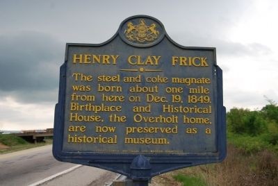 Close-up view of the Henry Clay Frick Historical Marker