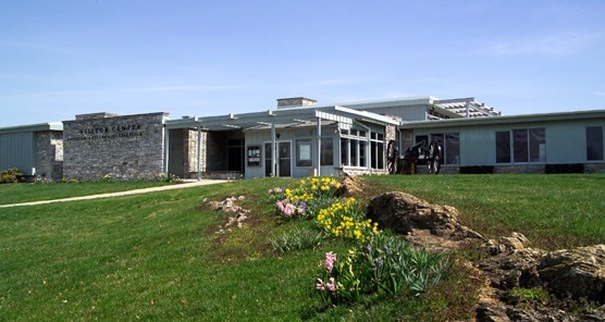 The Visitor Center at Antietam opened in 1962. It was constructed as part of the National Park Service's Mission 66 campaign, which celebrated their 50th anniversary in 1966.