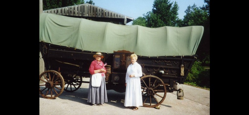 The historical society's Conestoga prairie schooner wagon