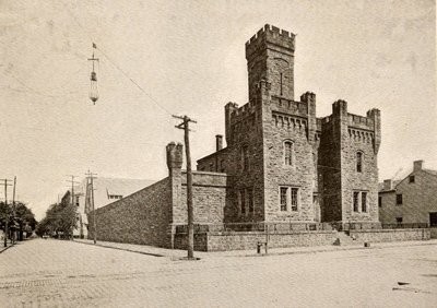 The jail as it looked prior tot he removal of its central tower. 