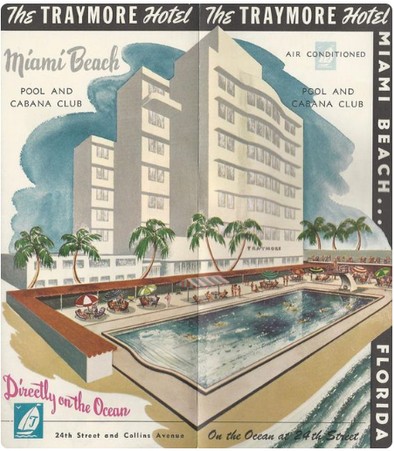 Traymore Hotel Miami Beach Florida Vintage Travel Brochure Circa 1950s.