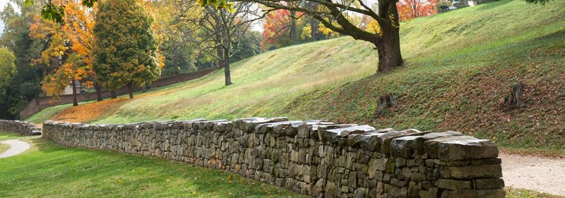 The reconstructed stone wall at Marye's Heights today