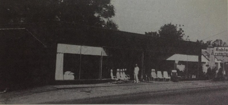 Alva Ashley in front of his furniture store. Photo from "The History of South Point Village."