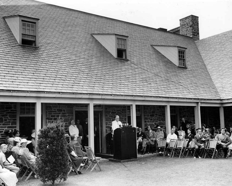 FDR speaking at the dedication of his presidential library, June 30, 1941