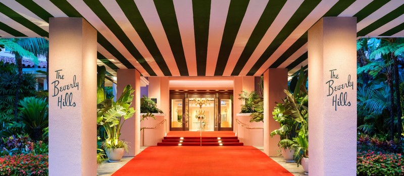 The entrance to the Beverly Hills Hotel