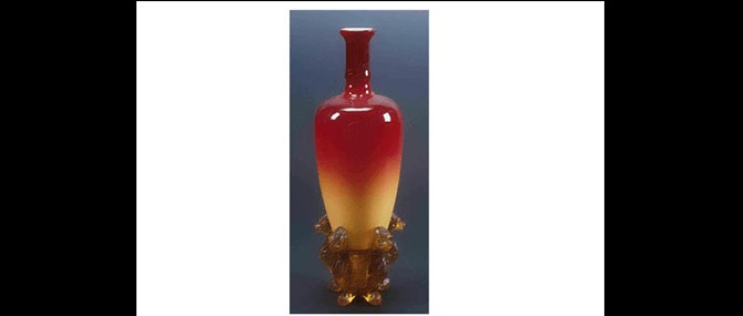 Morgan Vase on Stand, Hobbs, Brockunier and Co., Wheeling, West Virginia, United States, about 1886-1891. 