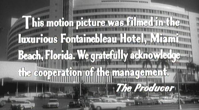 The Fontainebleau was the setting for Jerry Lewis's comedy film, The Bellboy (1960).