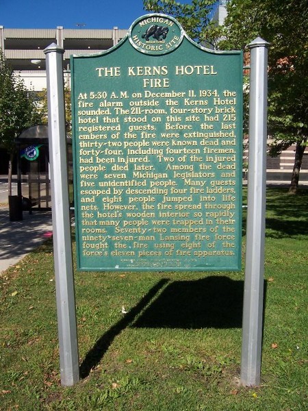 This historical marker offers a concise history of Lansing's deadliest fire.