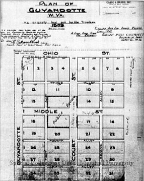 Copy of the original plan of Guyandotte from 1809