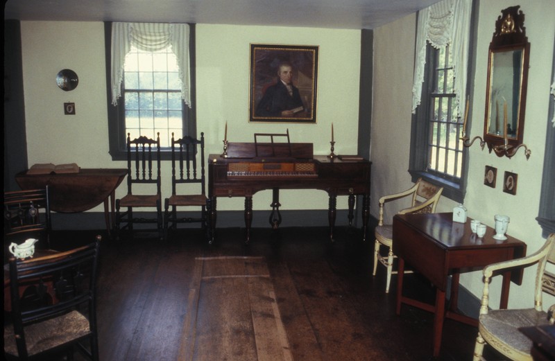 An interior view of the Hale Homestead, refurbished as a museum.