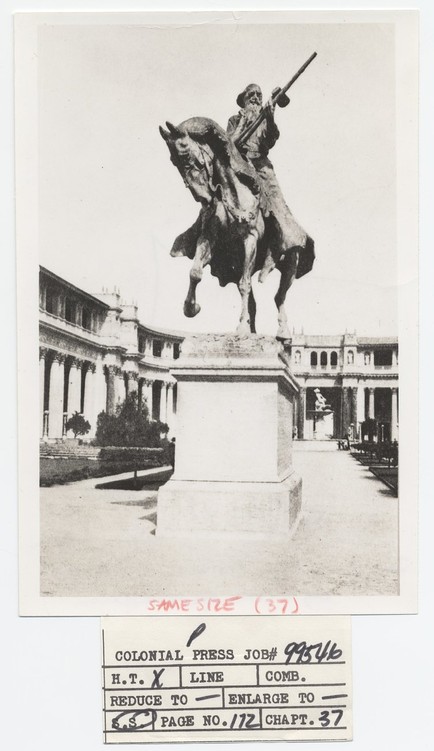 The American Pioneer, A Reverie by Solon Borglum, ca. 1915 / unidentified photographer. Solon H. Borglum and Borglum family papers, 1864-2002. Archives of American Art, Smithsonian Institution.