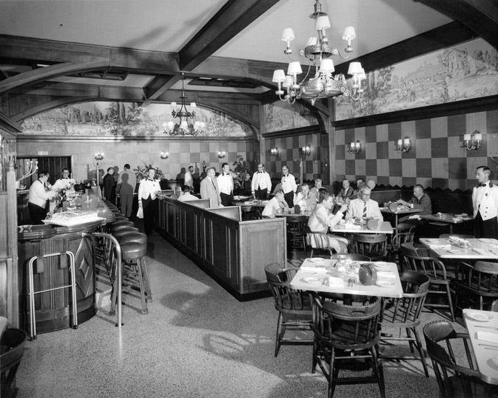 The main dining room as it appeared in the 1950s 