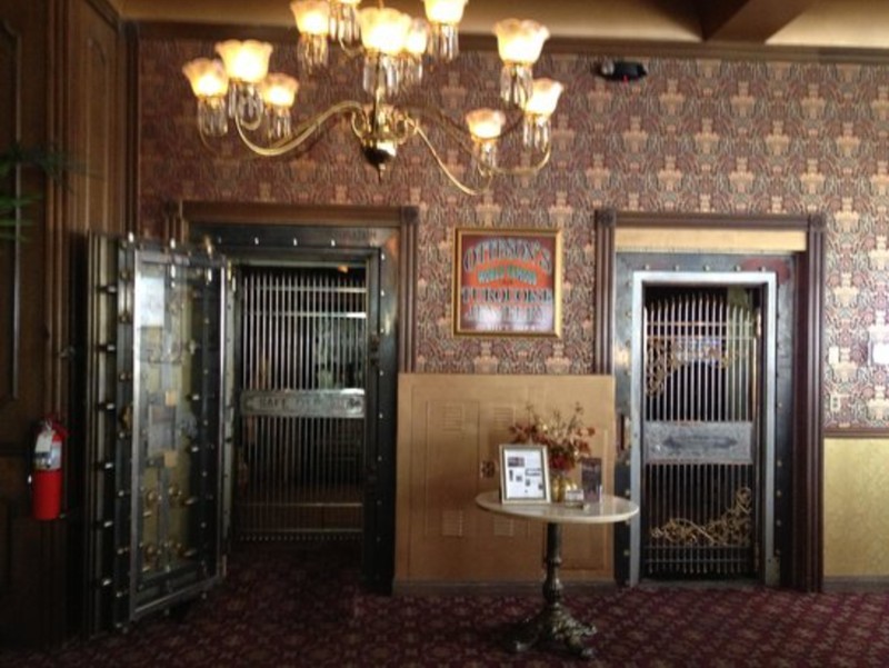 Pictured is the Tonopah Corporation Bank Vault that is still visible in the lobby today.