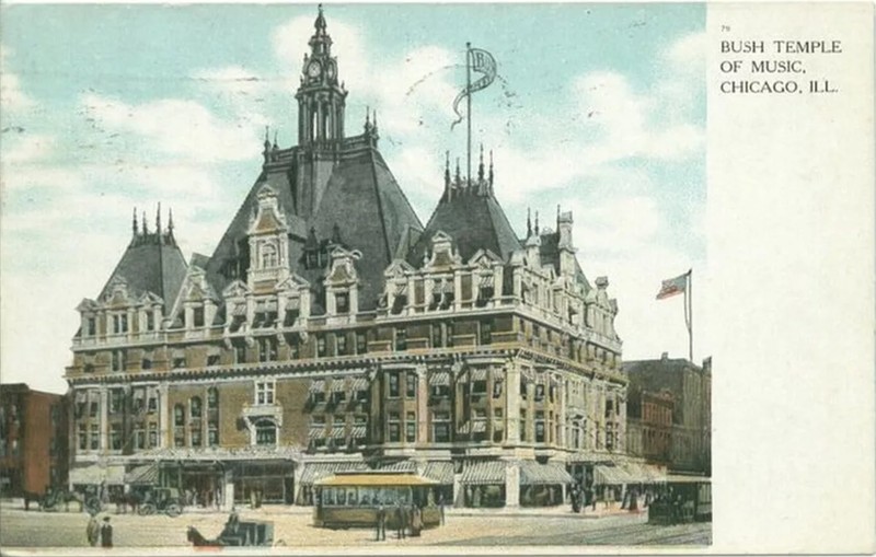 Early post card of the Bush Temple