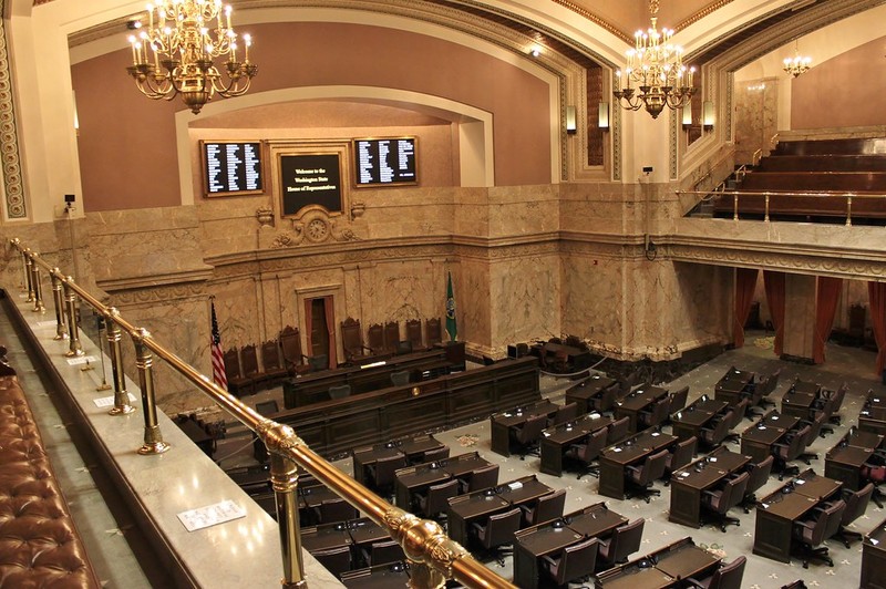 The Washington House of Representatives' Chamber inside the Capitol