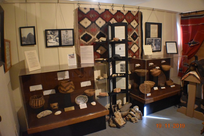 Native American artifact and geological exhibit