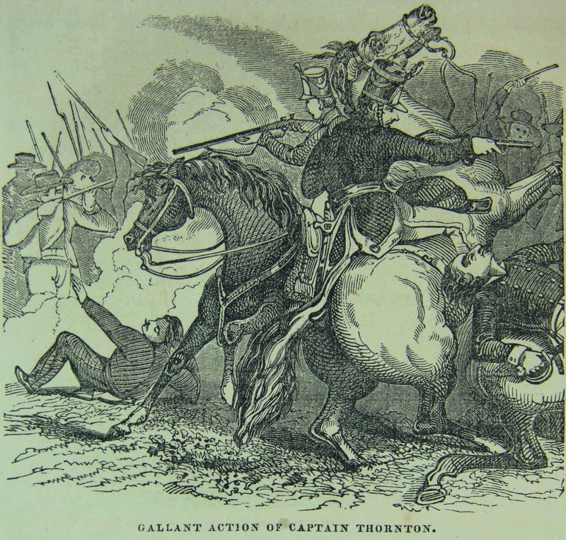 Sketch of Captain Seth B. Thornton's cavalry skirmish at Carricitos Ranch on April 25, 1846.