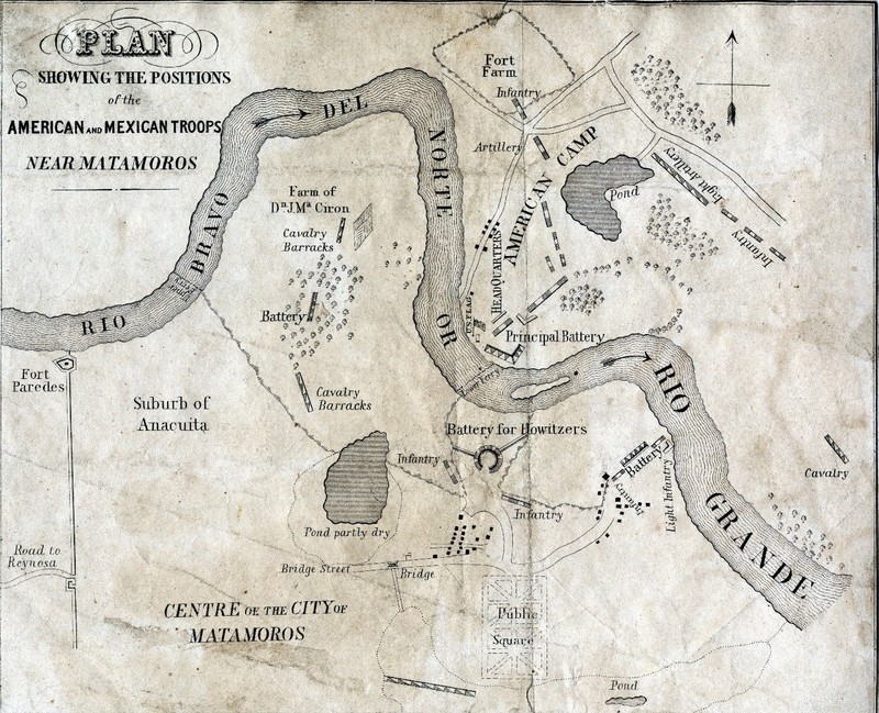 Plan Showing the Positions of the American and Mexican Troops Near Matamoros