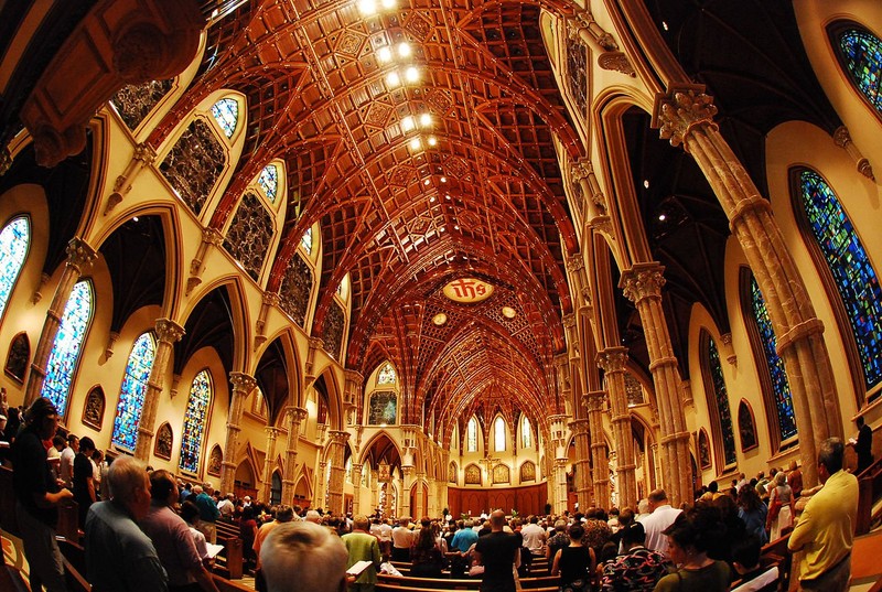 Interior - Post 2009 Fire. After a fire damaged the cathedral in 2009, it was restored fairly quickly. This picture was taken after that restoration. 
