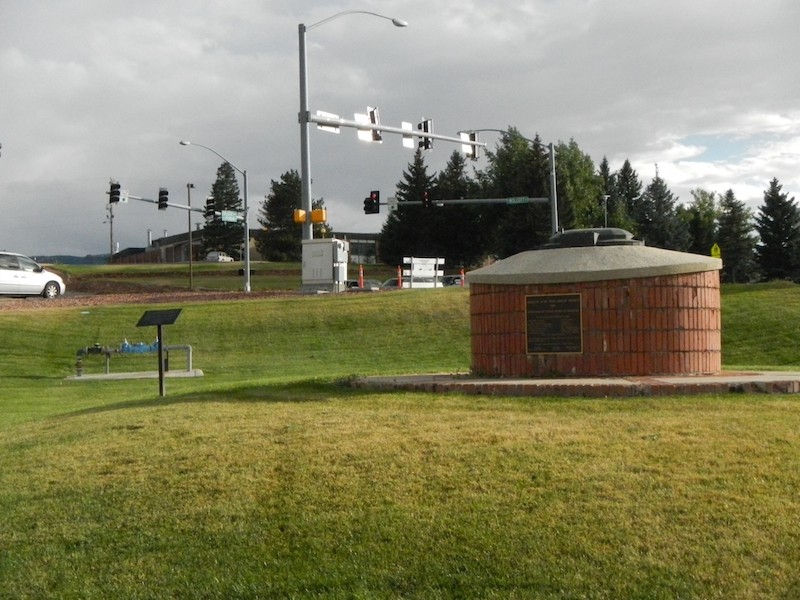 The historical marker and monument are located on the footprint of the armory.