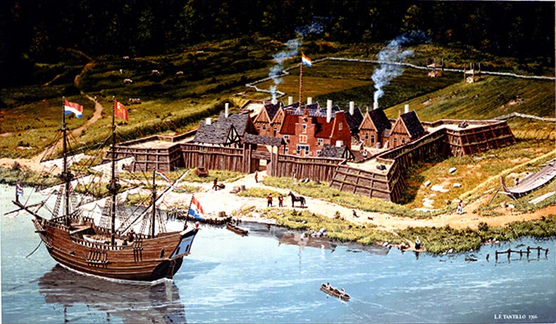 Artist's rendering of what Fort Orange might have looked