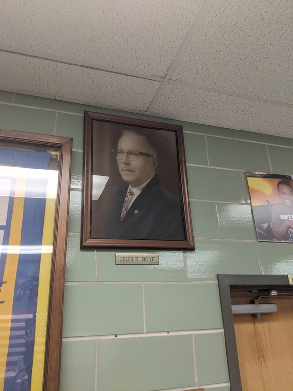 Portrait of Leon Roye currently hanging in the school.
