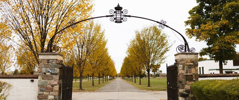 The entryway to the grounds