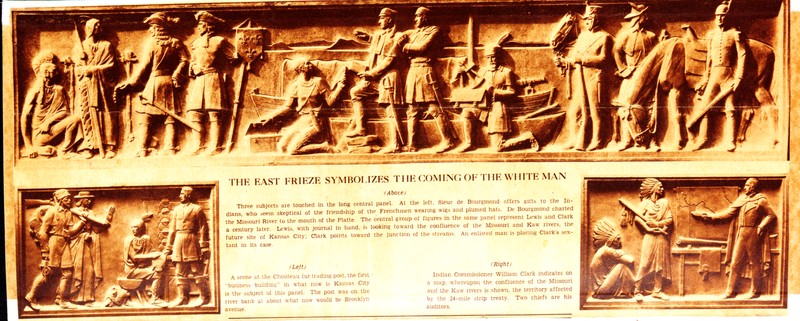 An image of the Kansas City Star article that details the friezes on the East face of City Hall.