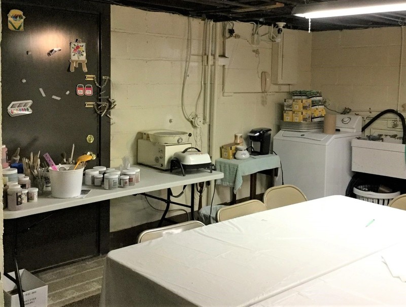 Work area for painting classes.