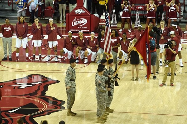 Arkansas, Women Razorbacks, Kneeling, BAD Times, Protest, National Anthem, Veterans 