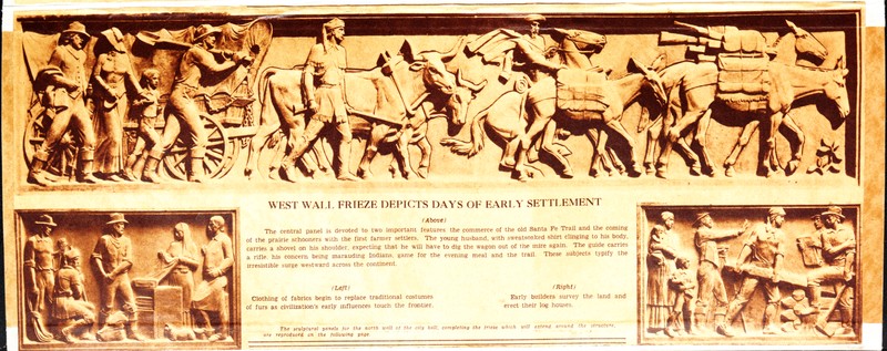 An image of the Kansas City Star article that details the friezes on the West face of City Hall.